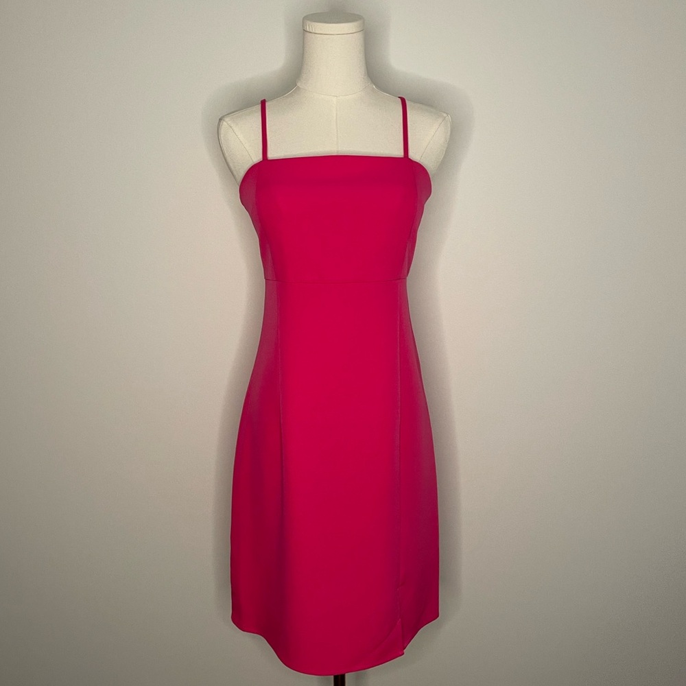 NWT Only Pink Magenta Mini Dress Spaghetti Straps Bodycon Lined